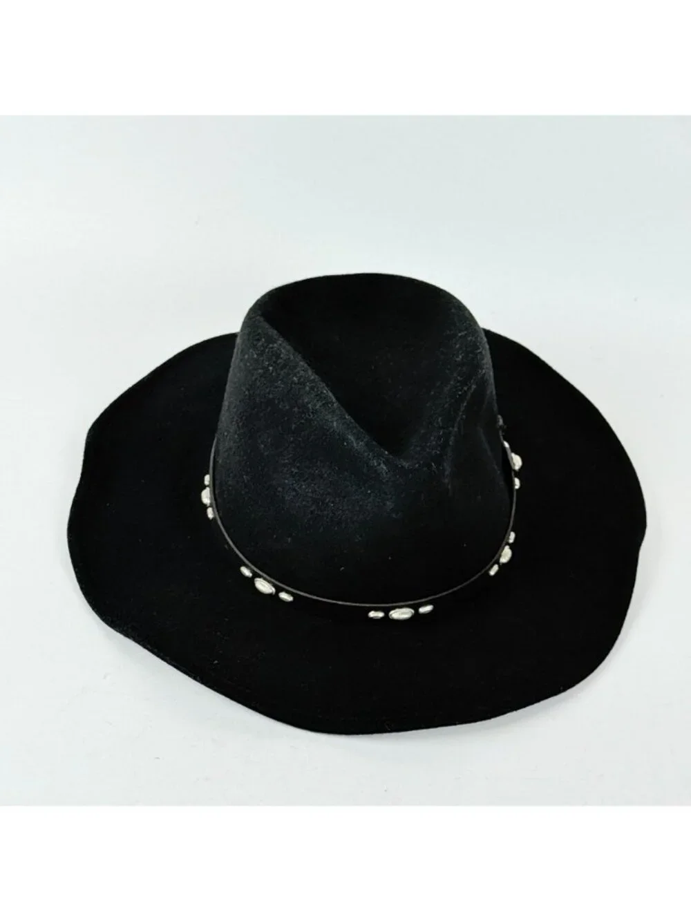 Outback Double S Wool Felt Hat Black Medium Cowboy Western Studded Hatband